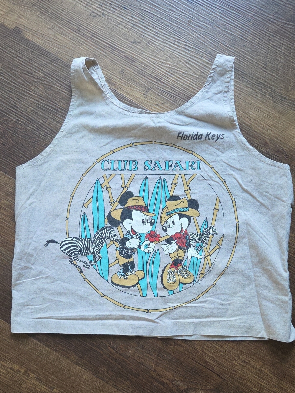 Vintage Club Safari Mickey & Minnie Tank Top - Florida Keys - Cream